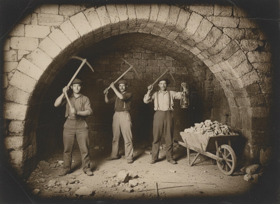 El patio de la bodega, 1931 — la excavación